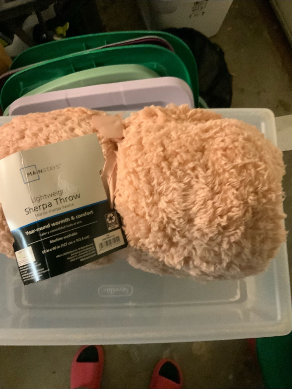 Mainstays Pink Sherpa Throw Blanket